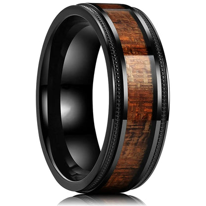 Stone Forge Ring — Agate & Stone Inlay Stainless Steel Band