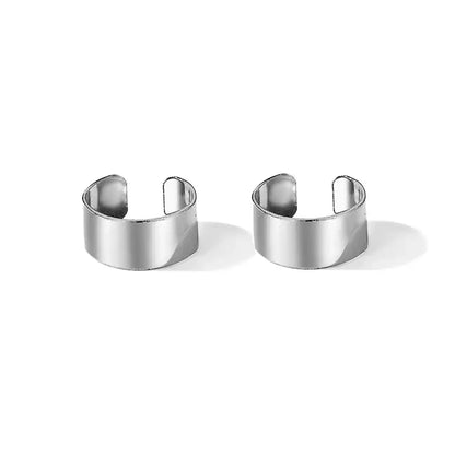 Punk Chic Geometric Ear Cuff - Non-Piercing Metal Clip-On Earrings for a Bold Fashion Statement - Pedlar's Attic