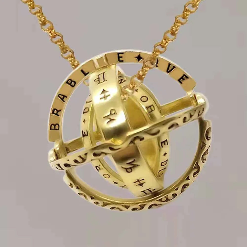 Vintage Astronomical Ball Alloy Men's and Women's Rings Creative Complex Rotating Cosmic Ring Deformable Rotating Ring Necklace - Pedlar's Attic