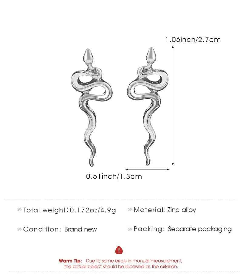 Snake Shaped Pendant Earrings