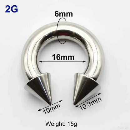Cone Circular Barbell Piercing Septum Nose Ring Hoop Helix Earrings - Pedlar's Attic