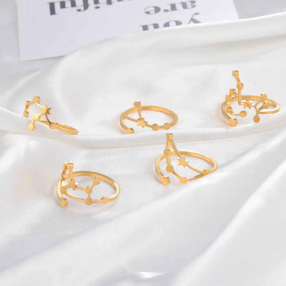COOLTIME Zodiac Constellation Ring - Adjustable Stainless Steel Jewelry for Your Sign - Ideal Gift for Astrology Lovers - Pedlar's Attic