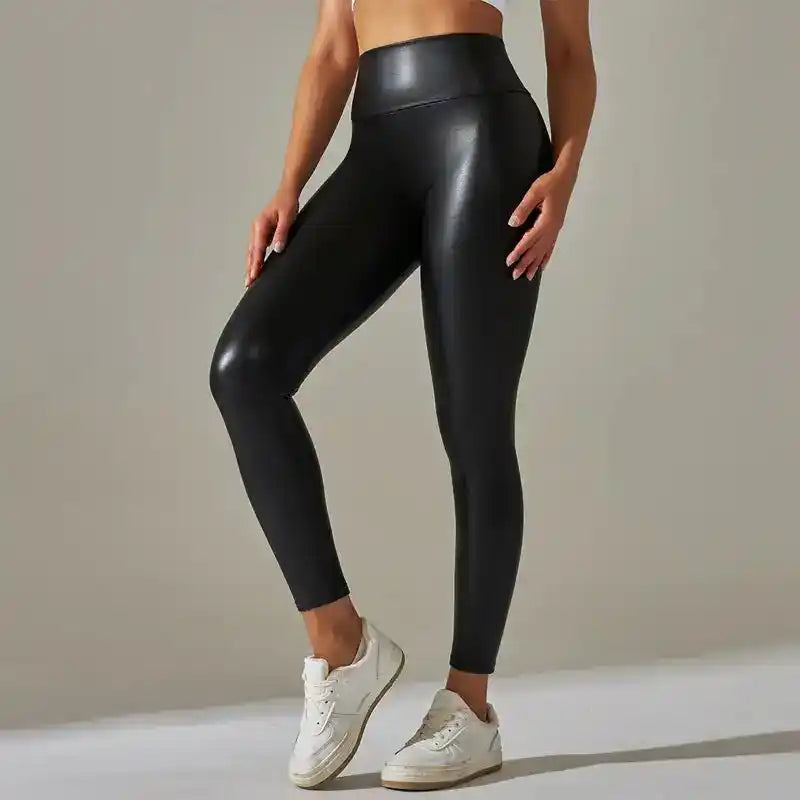 Luna’s Edge – Faux Leather High-Waist Leggings