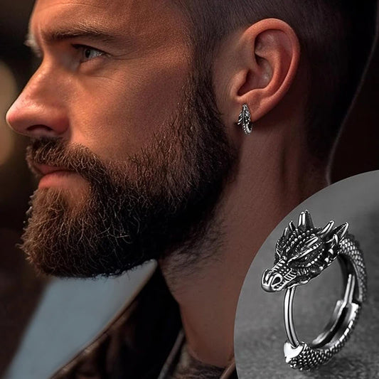 The Dragonjaw Hoops — Gothic Dragon Hoop Earrings