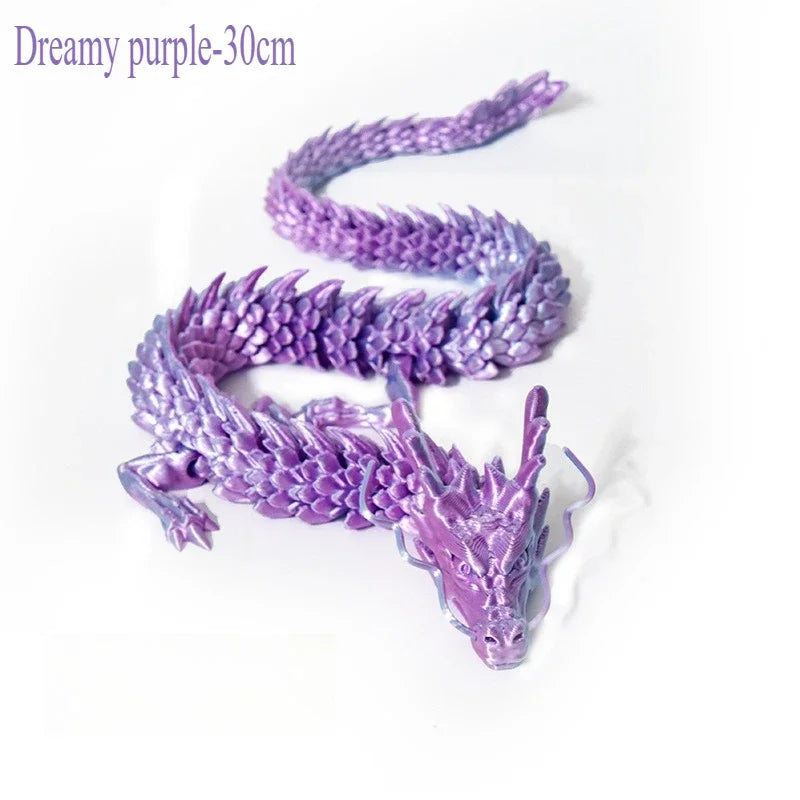 3D Printed Conjoined Dragon Ornaments Movable Cartoon Creative Dragon Plants rockery Fish Tank Landscaping Decoration 30cm
