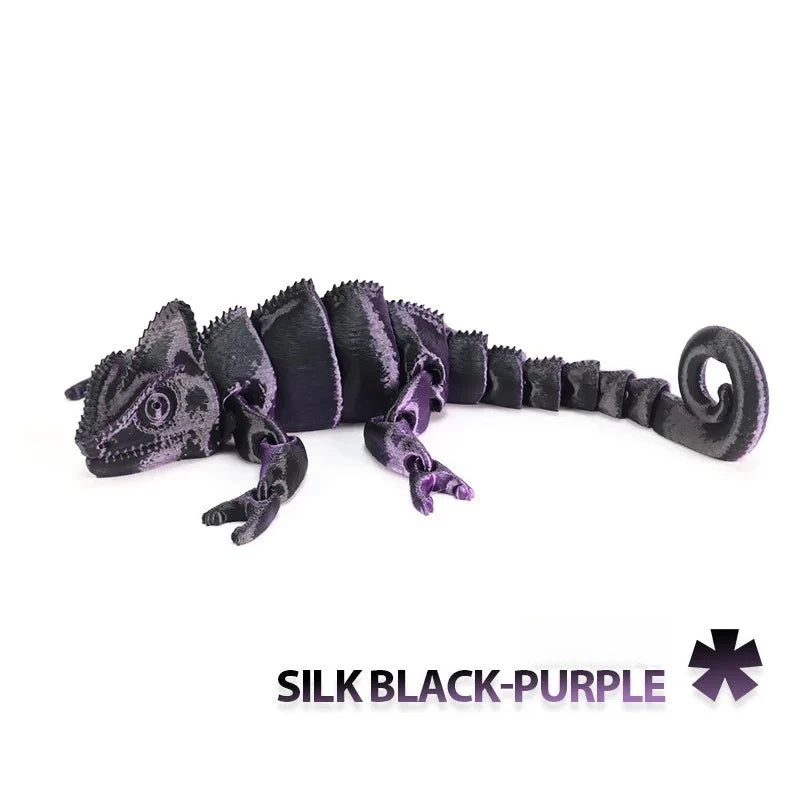 Fashion 3D Printed Dragon Chameleon Multi-joint Movable for Home Decoration Simulation Pet Lizard Model Toy