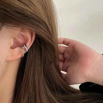 Punk Chic Geometric Ear Cuff - Non-Piercing Metal Clip-On Earrings for a Bold Fashion Statement - Pedlar's Attic