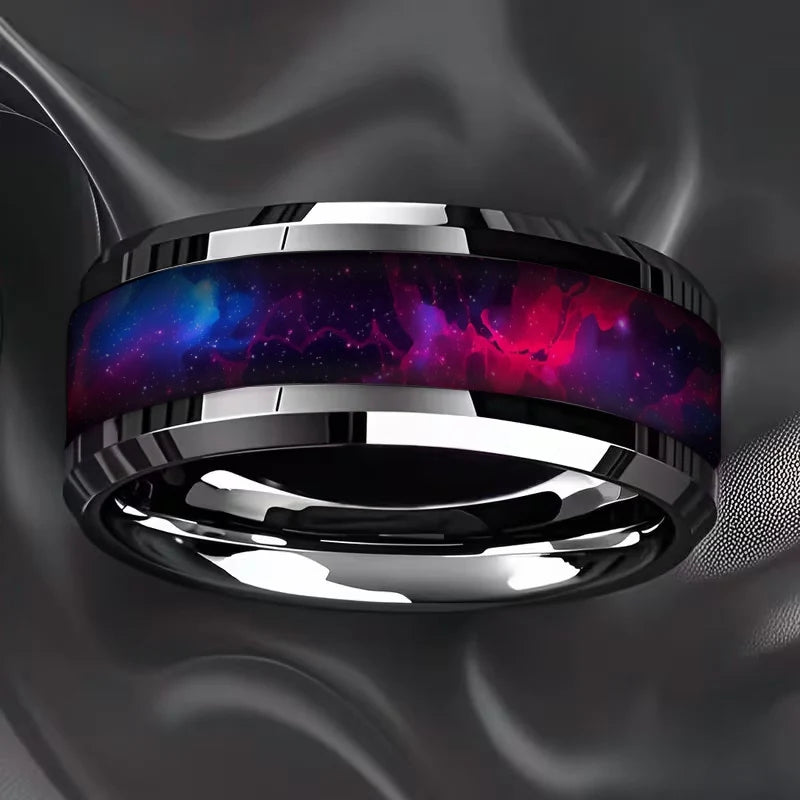 Stone Forge Ring — Agate & Stone Inlay Stainless Steel Band
