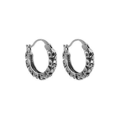 Vintage Simple Small Hoop Earrings Stainless Steel Hypoallergenic Earrings for Men Women Cool Indian Boho Jewelry - Pedlar's Attic