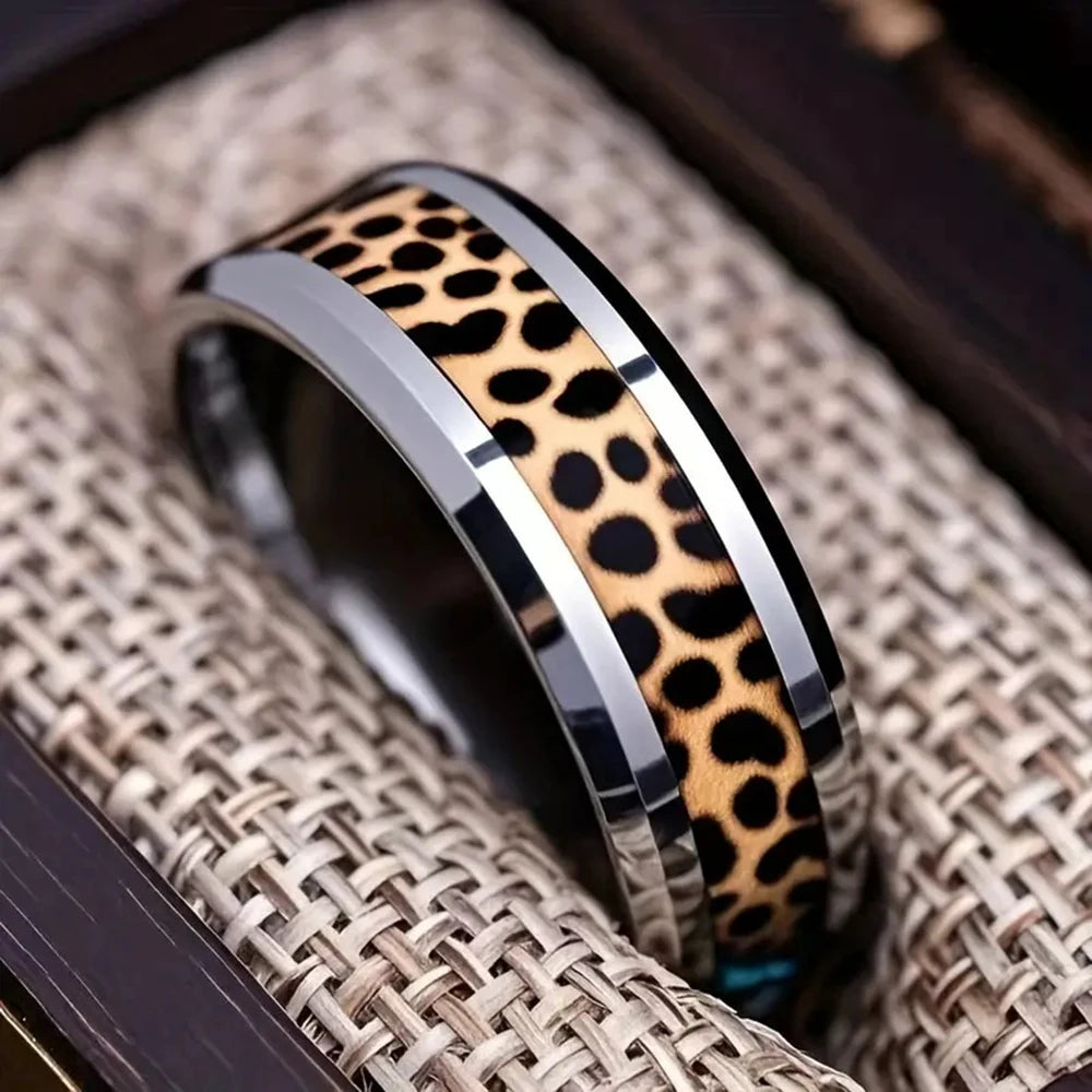 Stone Forge Ring — Agate & Stone Inlay Stainless Steel Band