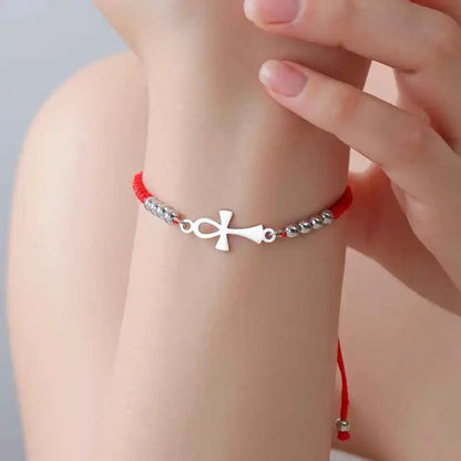 Dawapara Ankh Cross Bracelet Religious Ancient Egyptian Key To Life Prayer Amulet Supernatural Stainless Steel Jewelry - Pedlar's Attic