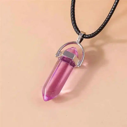 Natural Stone Quartz Lapis Opal Amethyst Pink Crystal necklace - Pedlar's Attic