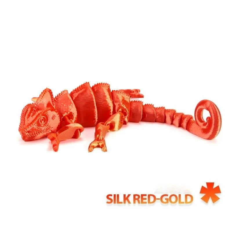 Fashion 3D Printed Dragon Chameleon Multi-joint Movable for Home Decoration Simulation Pet Lizard Model Toy