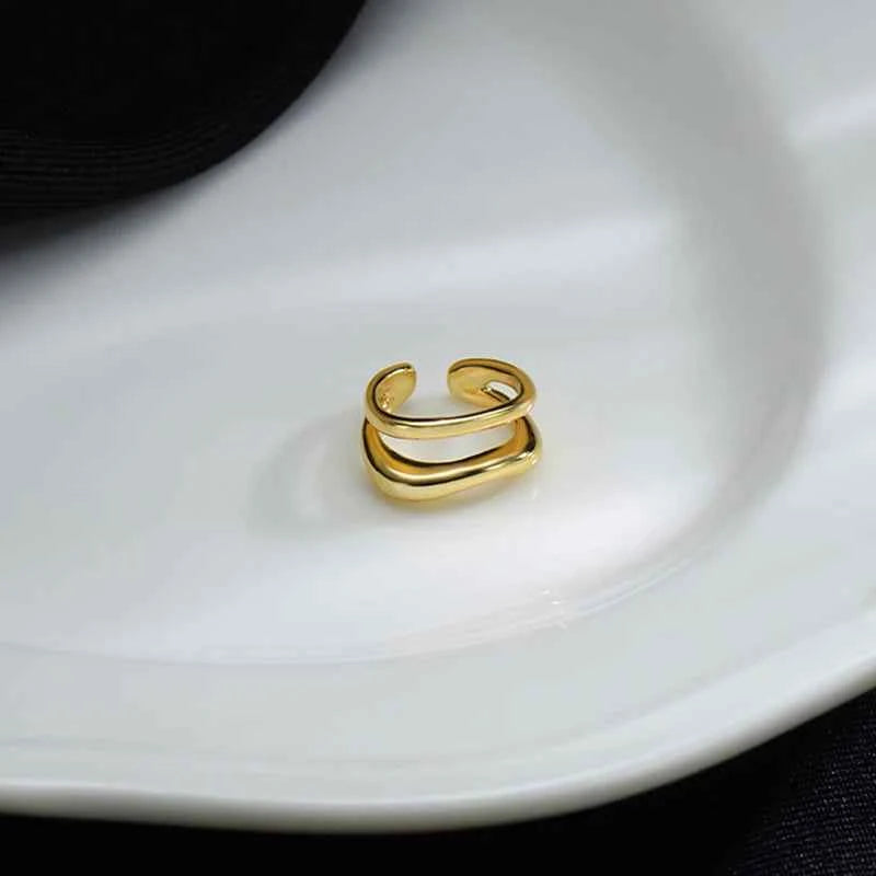 Punk Chic Geometric Ear Cuff - Non-Piercing Metal Clip-On Earrings for a Bold Fashion Statement - Pedlar's Attic