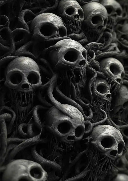 Victoria Style Skull Banquet Fallen Angels Dark Fantasy Art - Pedlar's Attic