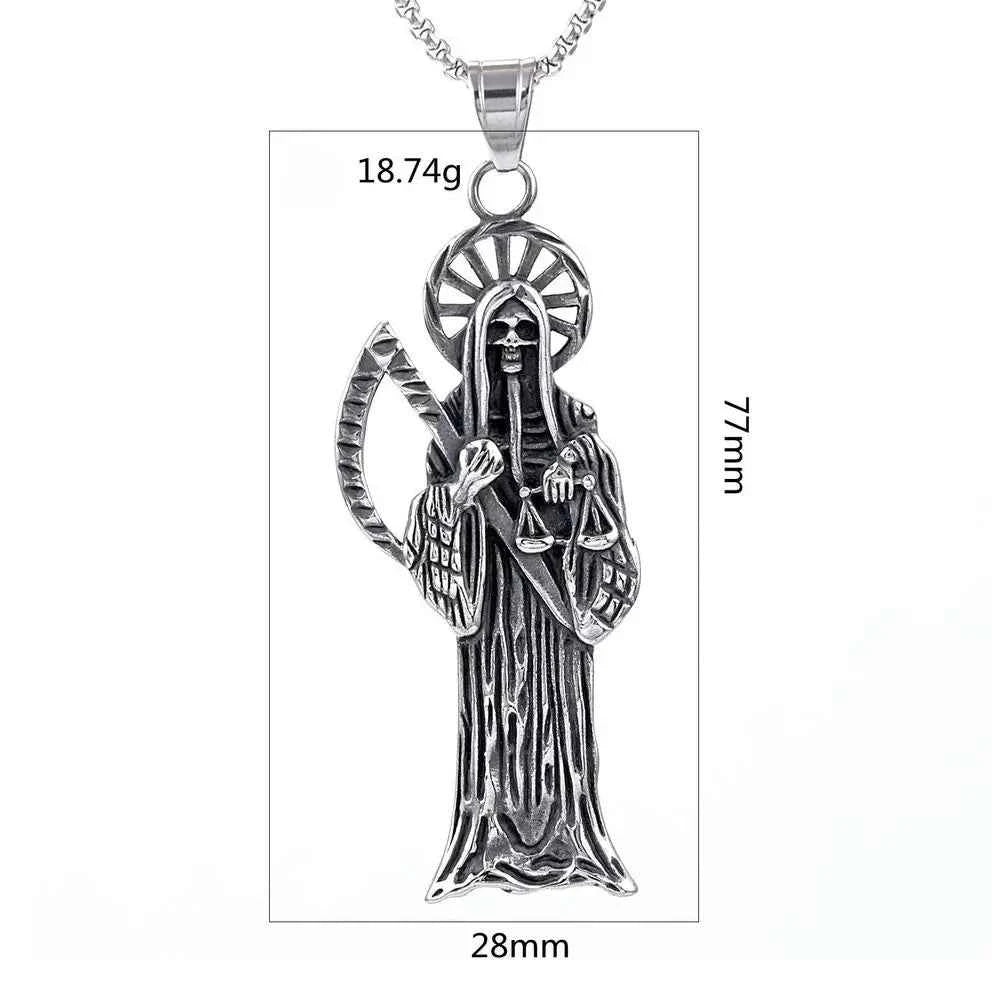 Saiye 316L Stainless Steel Holy Saint Death Santa Muerte Grim Reaper Pendant Necklace Fashion Jewelry Wholesale - Pedlar's Attic