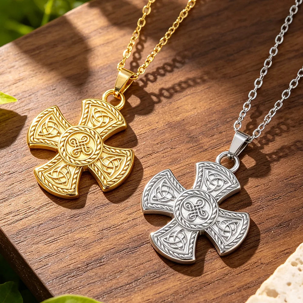 The Covenant Knot — Celtic Triquetra Cross Necklace
