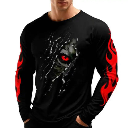 Men Clothing 3D Print Flame Scratch T-Shirt - Pedlar's Attic