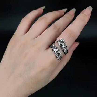 Vintage Chinese Style . Dragon and Phoenix Auspicious Ring - Pedlar's Attic
