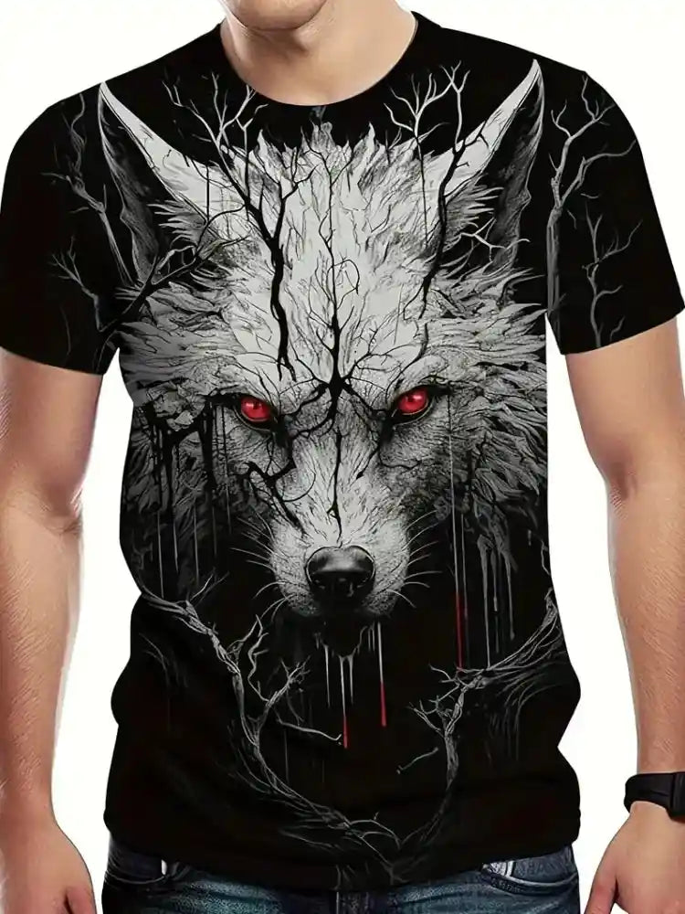 Luna's Pack – Fire Wolf 3D Print Oversized Tee