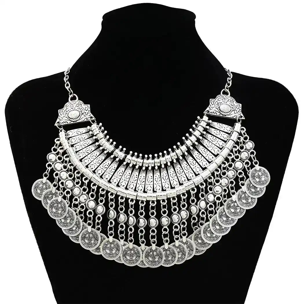 The Wanderer's Collar – Tibetan Boho Statement Necklace