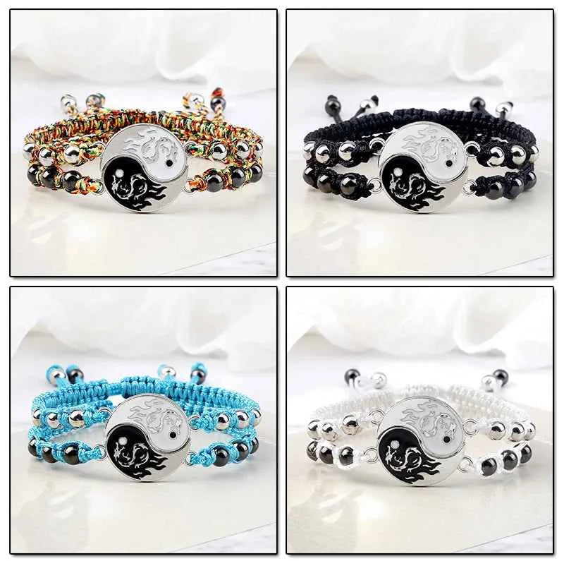 2Pcs/set Dragon Tai Chi Gossip Braided Bracelets lots of styles