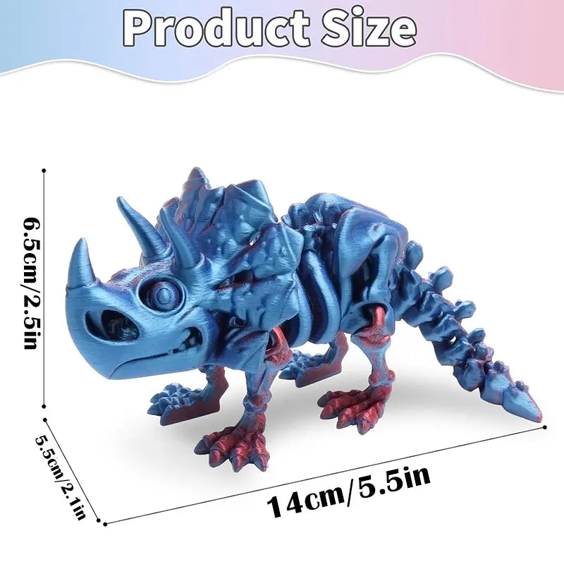 3D Printed Dragon Dinosaur Model Joints Can Move Freely Desktop Craft Ornament Gifts for Kids For Landscaping Decoration
