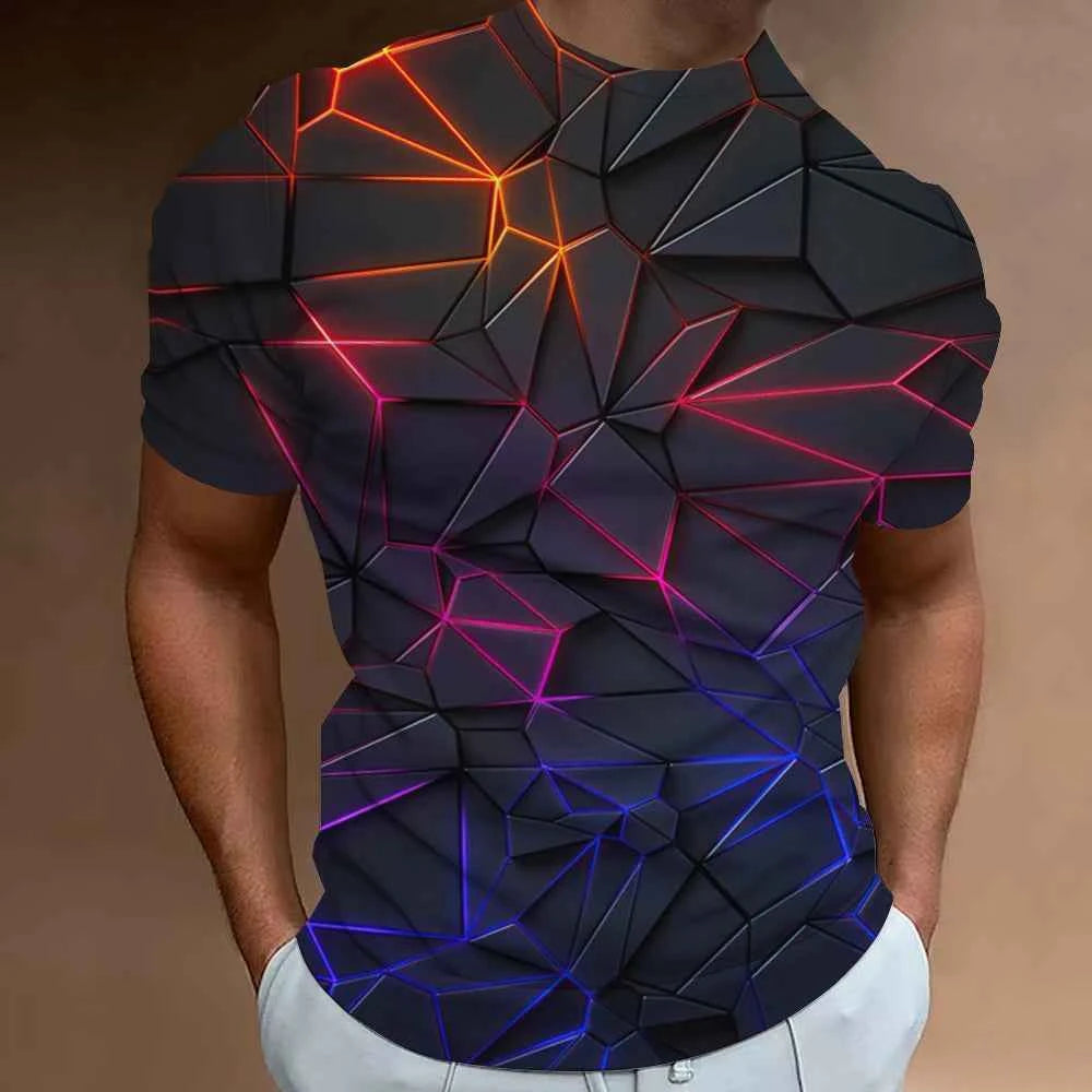Fashion T-Shirts For Men 3d Line Printed