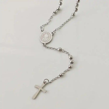 Rosary Necklace, Iron Bead Rosary Necklace - Pedlar's Attic