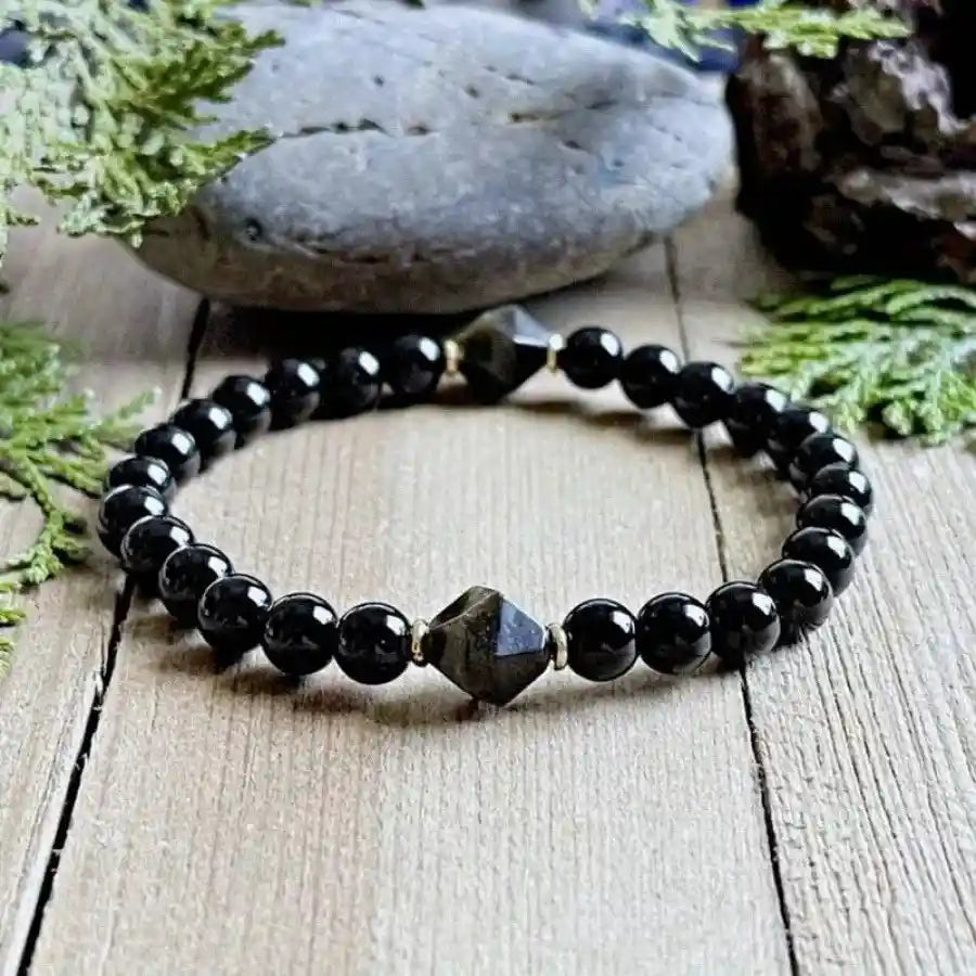 Obsidian Tourmaline Bracelet - Pedlar's Attic