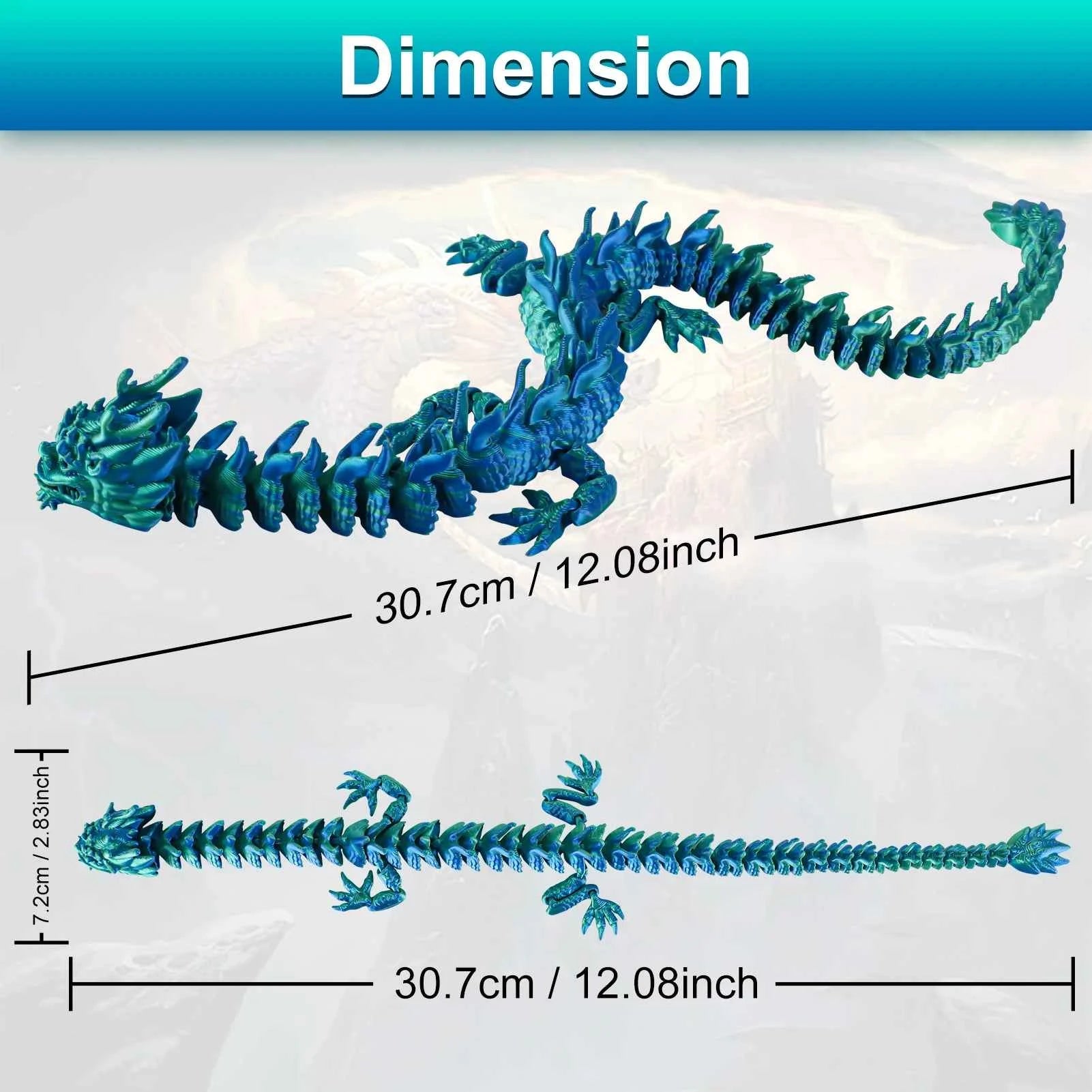 3D Printed Dragon Model 30.7cm- - Pedlar's Attic