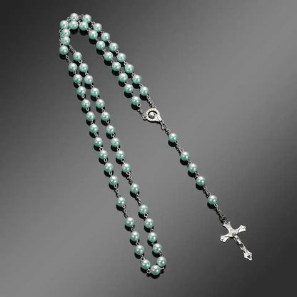 The Sacred Thread — Vintage Rosary Bead Cross Necklace