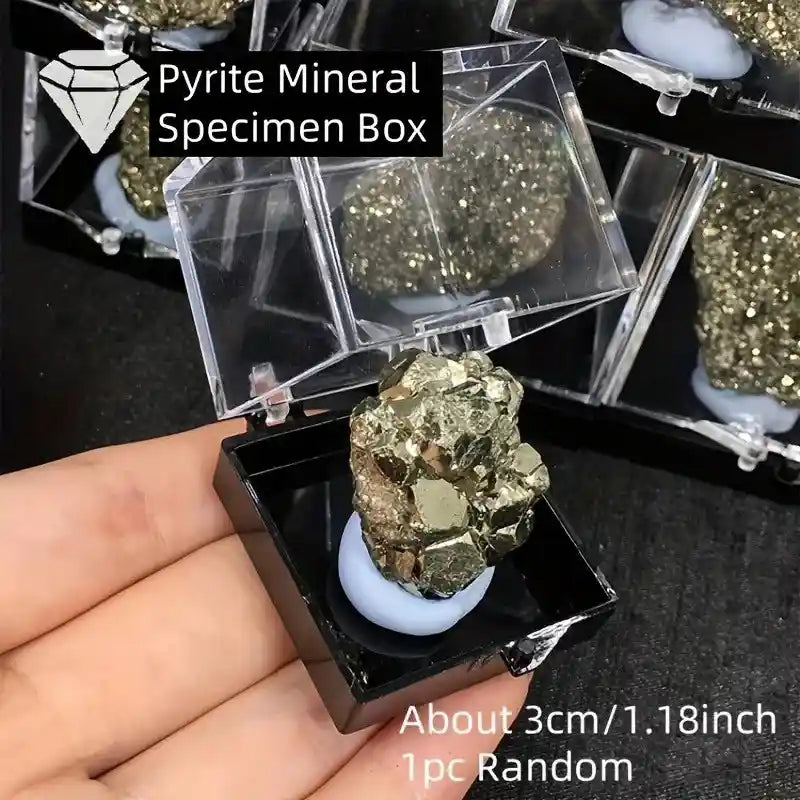 Natural Crystal Mineral Display Box with Sturdy Base Quartz - Pedlar's Attic