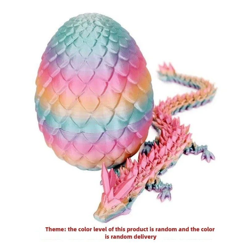 13cm high 3D Printed Dragon Egg with 30cm Dragon Full Articulated Dragon Modle Movable Rotatable Articulated Desktop Ornament