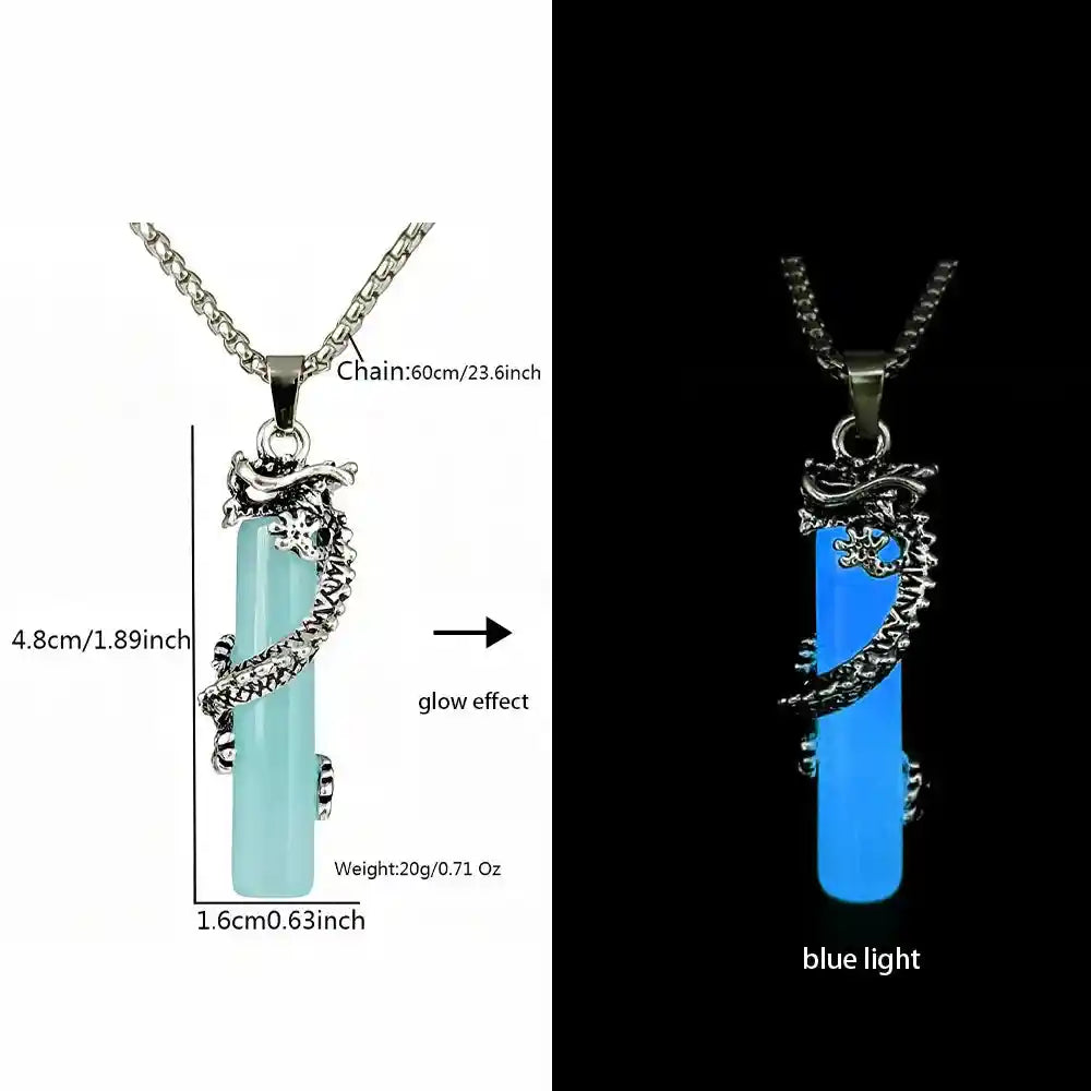 Luminous Alloy Dragon Pendant Glowing Necklace - Pedlar's Attic