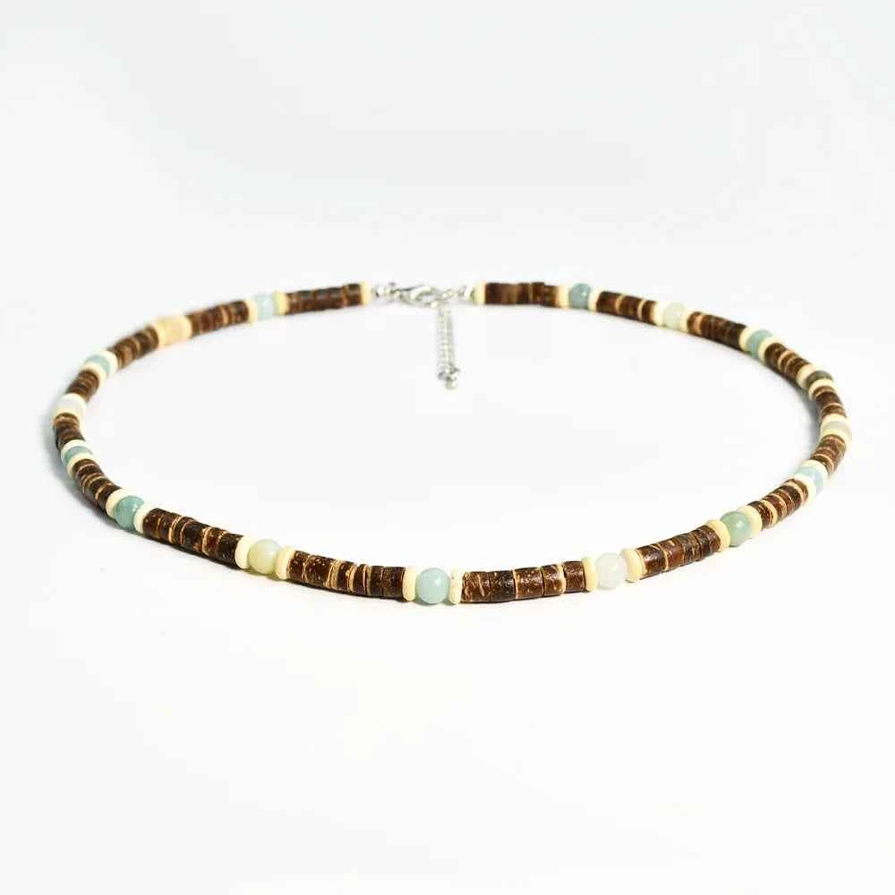 Laut Turquoise Wood Necklace Boho Beach Surfer Adjustable Bead Necklaces for Women Men Summer Jewelry Gifts