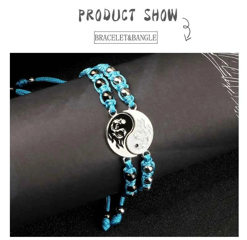 2Pcs/set Dragon Tai Chi Gossip Braided Bracelets lots of styles