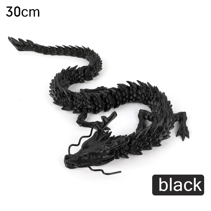 3D Printed Conjoined Dragon Ornaments, Movable Cartoon, Creative Dragon Plants, rockery, Fish Tank Landscaping Decoration, 30cm