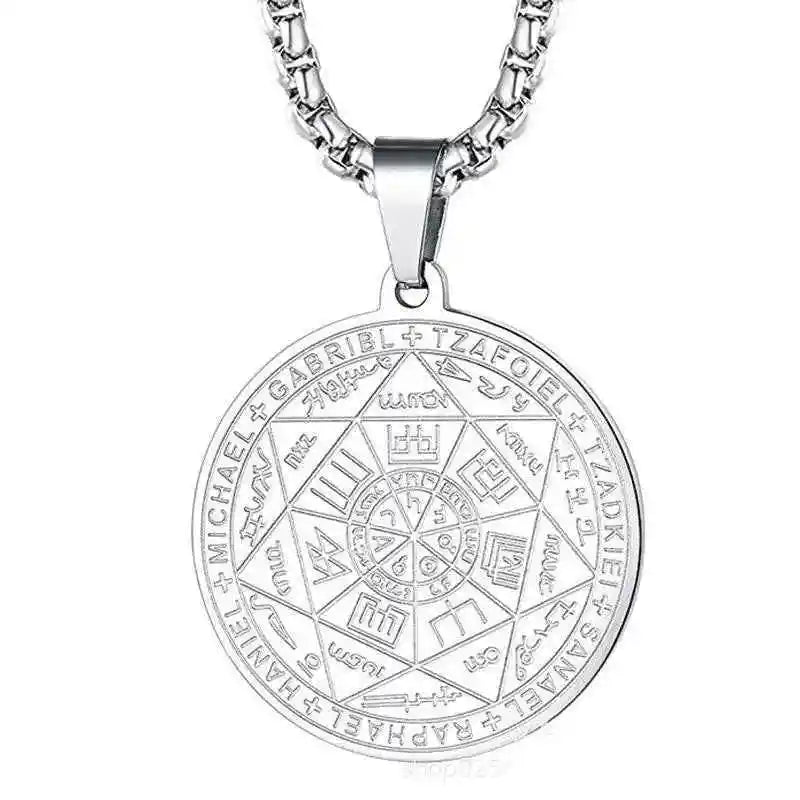 Seven Archangels Amulet Stainless Steel Necklaces - Pedlar's Attic