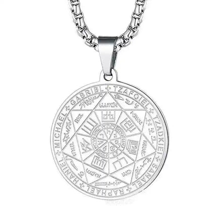 Seven Archangels Amulet Stainless Steel Necklaces - Pedlar's Attic