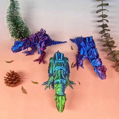 3d Printed Steam Technology Dinosaur Animal Toys Home Room Car Ornaments Joints Can Move Freely Steam Technology Flying Dragon - Pedlar's Attic