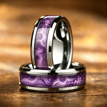 Stone Forge Ring — Agate & Stone Inlay Stainless Steel Band