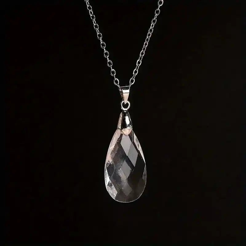 What the Rain Leaves Behind — Water Drop Stone Pendant Necklace