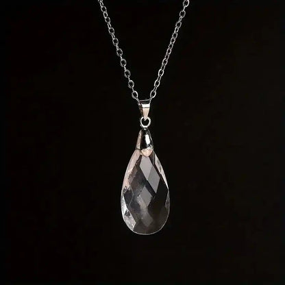 What the Rain Leaves Behind — Water Drop Stone Pendant Necklace
