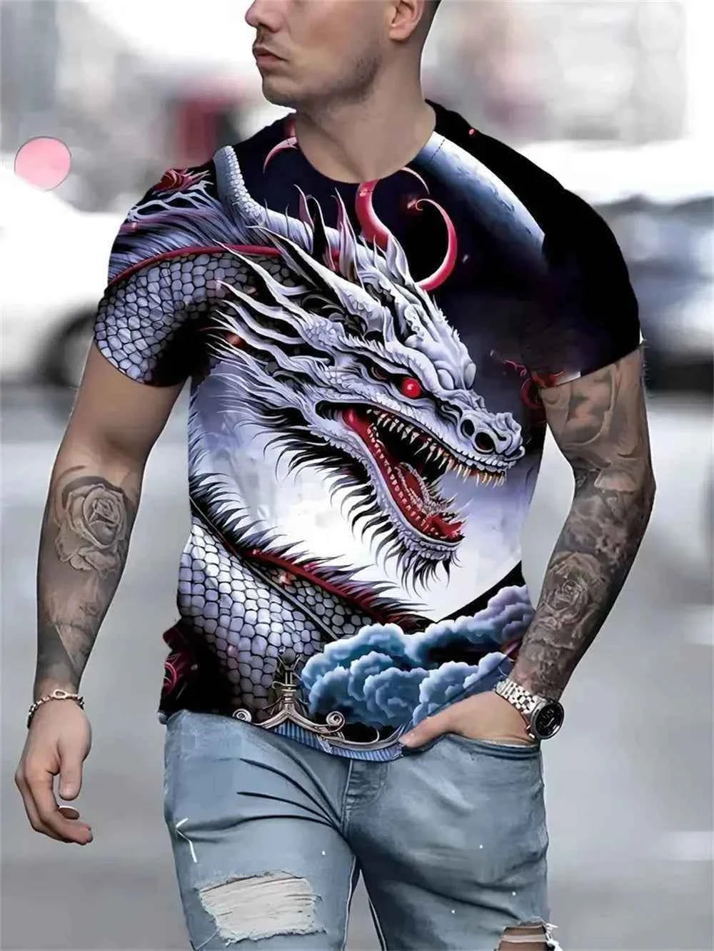 Dragon Print T-shirt 4
