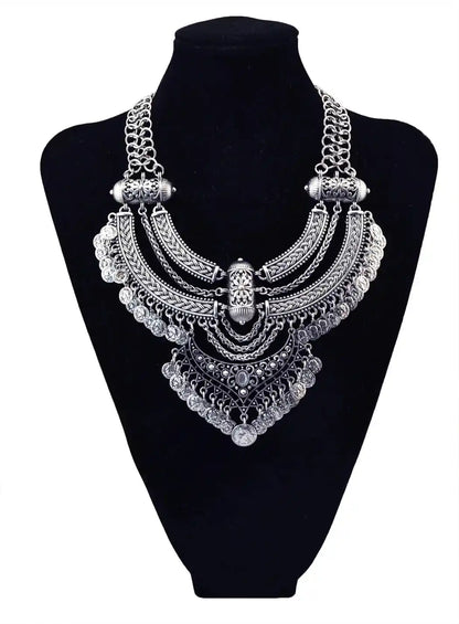 The Wanderer's Collar – Tibetan Boho Statement Necklace