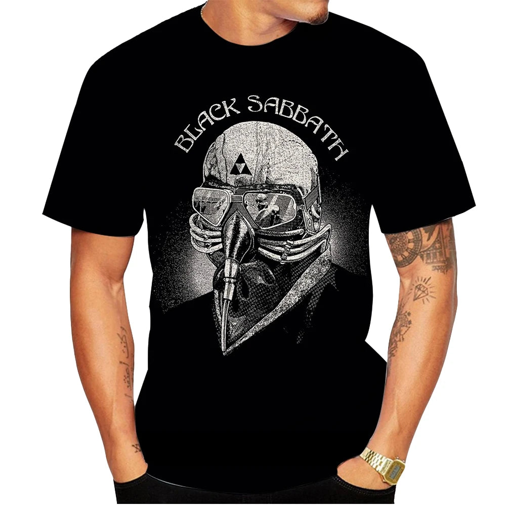 3D print black casual T-shirt