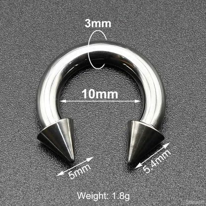 Cone Circular Barbell Piercing Septum Nose Ring Hoop Helix Earrings - Pedlar's Attic