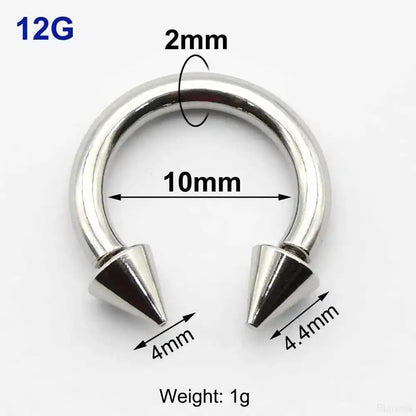 Cone Circular Barbell Piercing Septum Nose Ring Hoop Helix Earrings - Pedlar's Attic