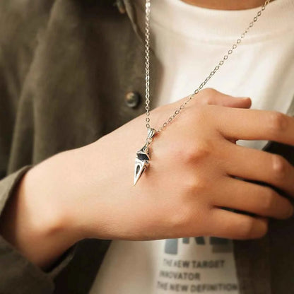 Stylish Blue Stone Man Necklaces Stainless Steel Jewelry Cube Pendant Collar Birthday Party Dad Boyfriend Valentine Gifts - Pedlar's Attic